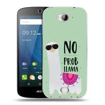 Силиконовый чехол на Acer Liquid Z530 с принтом Лама