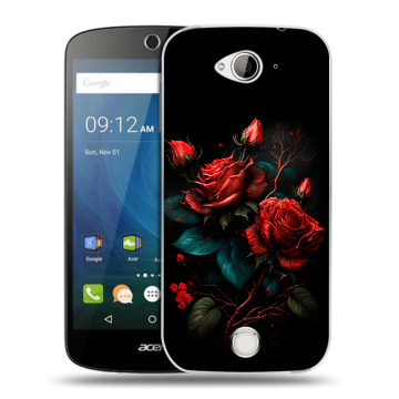 Силиконовый чехол на Acer Liquid Z530 с принтом Розы красные