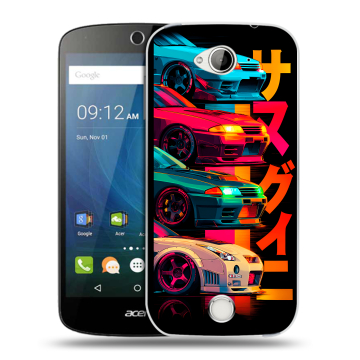 Силиконовый чехол на Acer Liquid Z530 с принтом Гоночные машины