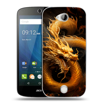 Силиконовый чехол на Acer Liquid Z530 с принтом Золотой дракон Силиконовый чехол на Acer Liquid Z530 с принтом Золотой дракон