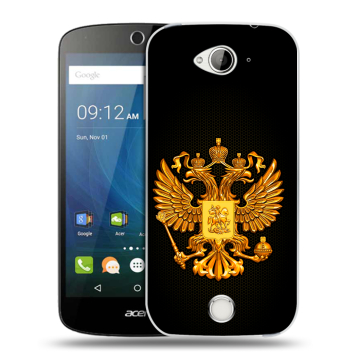 Силиконовый чехол на Acer Liquid Z530 с принтом Герб России желтый