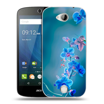 Силиконовый чехол на Acer Liquid Z530 с принтом Голубые цветы
