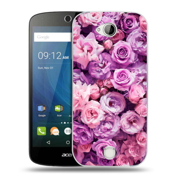 Силиконовый чехол на Acer Liquid Z530 с принтом лавандовые розы Силиконовый чехол на Acer Liquid Z530 с принтом лавандовые розы