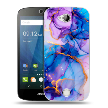 Силиконовый чехол на Acer Liquid Z530 с принтом синий мрамор