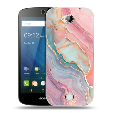 Силиконовый чехол на Acer Liquid Z530 с принтом розовый мрамор
