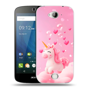 Силиконовый чехол на Acer Liquid Z530 с принтом Единорог