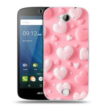 Силиконовый чехол на Acer Liquid Z530 с принтом Сердечки