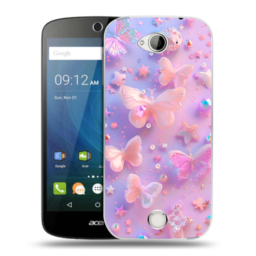 Силиконовый чехол на Acer Liquid Z530 с принтом Бабочки Силиконовый чехол на Acer Liquid Z530 с принтом Бабочки