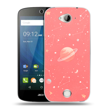 Силиконовый чехол на Acer Liquid Z530 с принтом Розовый космос Силиконовый чехол на Acer Liquid Z530 с принтом Розовый космос