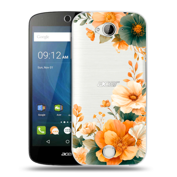 Силиконовый чехол на Acer Liquid Z530 с принтом Цветы принт Силиконовый чехол на Acer Liquid Z530 с принтом Цветы принт