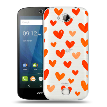 Силиконовый чехол на Acer Liquid Z530 с принтом Сердечки Силиконовый чехол на Acer Liquid Z530 с принтом Сердечки