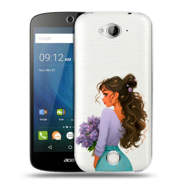 Силиконовый чехол на Acer Liquid Z530 с принтом девушка цветы Силиконовый чехол на Acer Liquid Z530 с принтом девушка цветы