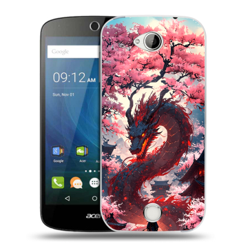 Силиконовый чехол на Acer Liquid Z530 с принтом Дракон Японский