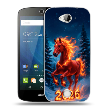 Силиконовый чехол на Acer Liquid Z530 с принтом Новый год коня Силиконовый чехол на Acer Liquid Z530 с принтом Новый год коня