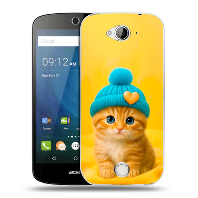 Силиконовый чехол на Acer Liquid Z530 с принтом Котенок в шапке Силиконовый чехол на Acer Liquid Z530 с принтом Котенок в шапке