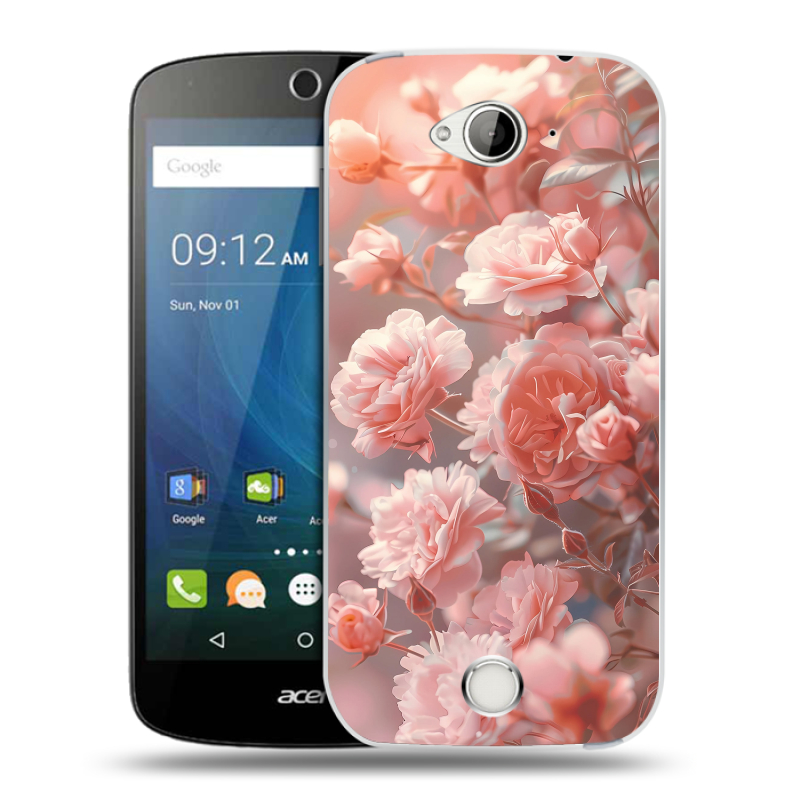 Силиконовый чехол на Acer Liquid Z530 с принтом Розовые розы Силиконовый чехол на Acer Liquid Z530 с принтом Розовые розы