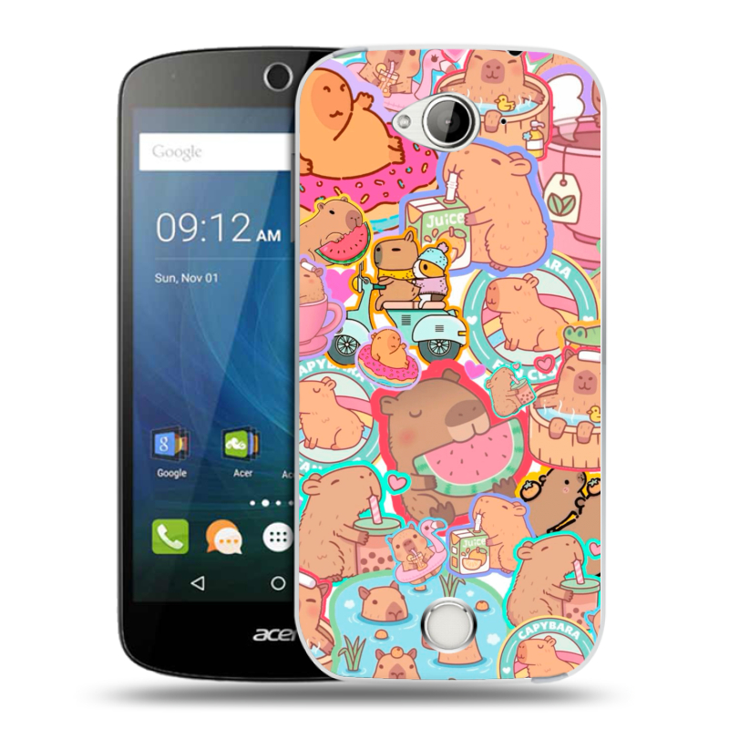 Силиконовый чехол на Acer Liquid Z530 с принтом капибары Силиконовый чехол на Acer Liquid Z530 с принтом капибары