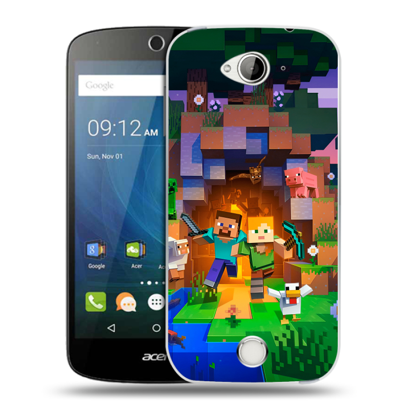 Силиконовый чехол на Acer Liquid Z530 с принтом Майнкрафт Minecraft Силиконовый чехол на Acer Liquid Z530 с принтом Майнкрафт Minecraft