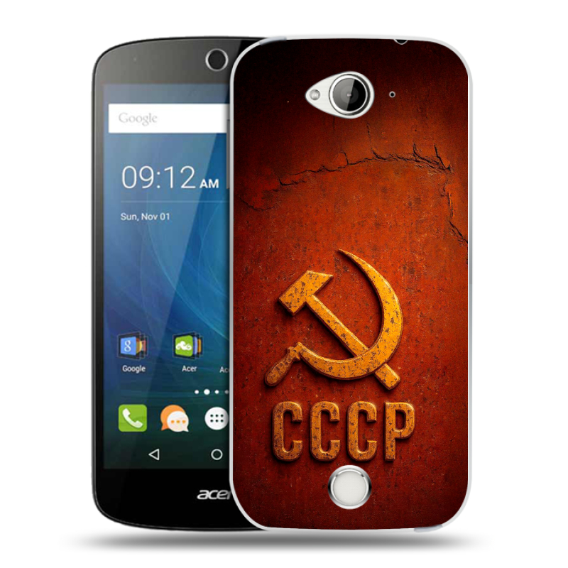 Силиконовый чехол на Acer Liquid Z530 с принтом Флаг Герб СССР Силиконовый чехол на Acer Liquid Z530 с принтом Флаг Герб СССР