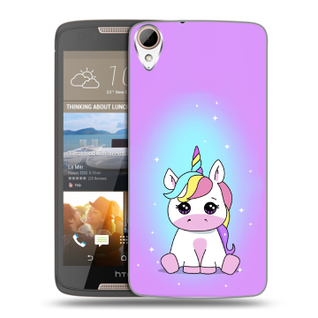 Силиконовый чехол на HTC Desire 828 с принтом Единорог