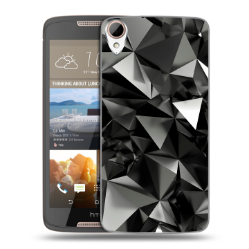 Силиконовый чехол на HTC Desire 828 с принтом Черные кристаллы