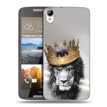 Силиконовый чехол на HTC Desire 828 с принтом Лев с короной