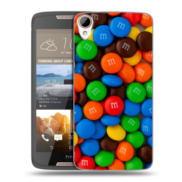 Силиконовый чехол на HTC Desire 828 с принтом Конфеты
