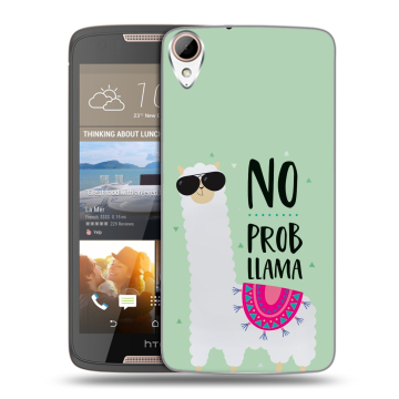 Силиконовый чехол на HTC Desire 828 с принтом Лама