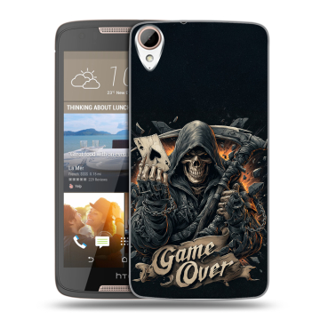 Силиконовый чехол на HTC Desire 828 с принтом Скелет карты