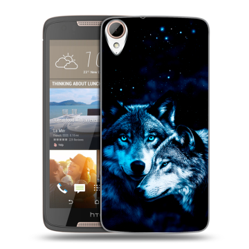 Силиконовый чехол на HTC Desire 828 с принтом Волки