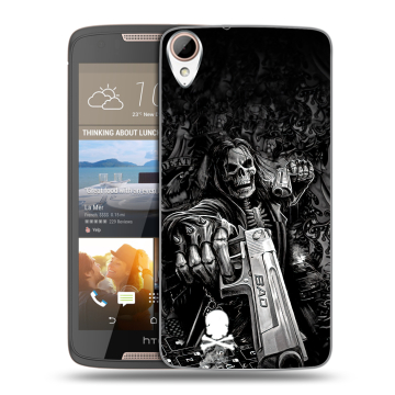 Силиконовый чехол на HTC Desire 828 с принтом Скелет