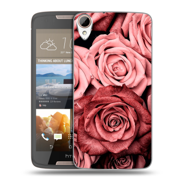 Силиконовый чехол на HTC Desire 828 с принтом Цветы розы