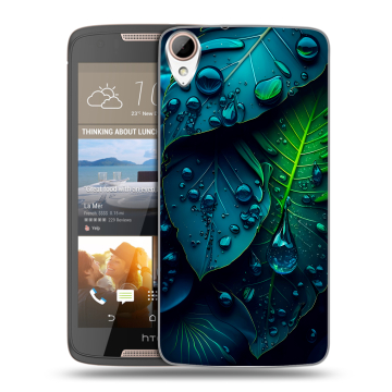 Силиконовый чехол на HTC Desire 828 с принтом Листья