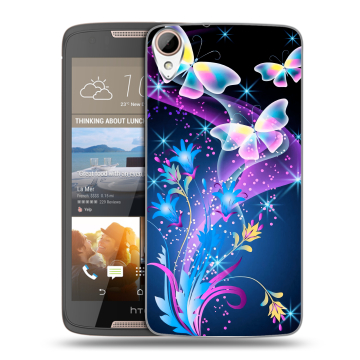 Силиконовый чехол на HTC Desire 828 с принтом Бабочки
