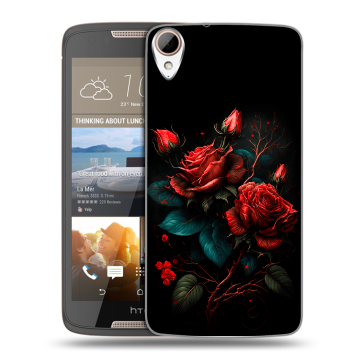 Силиконовый чехол на HTC Desire 828 с принтом Розы красные