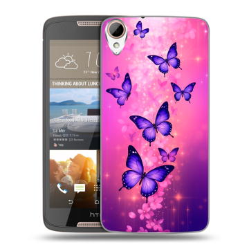 Силиконовый чехол на HTC Desire 828 с принтом Бабочки