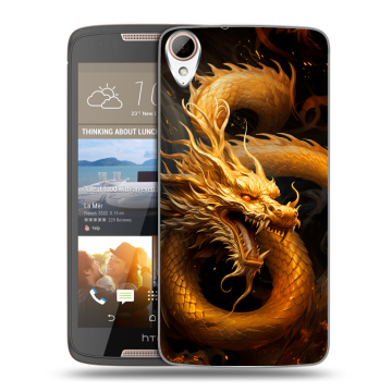 Силиконовый чехол на HTC Desire 828 с принтом Золотой дракон Силиконовый чехол на HTC Desire 828 с принтом Золотой дракон