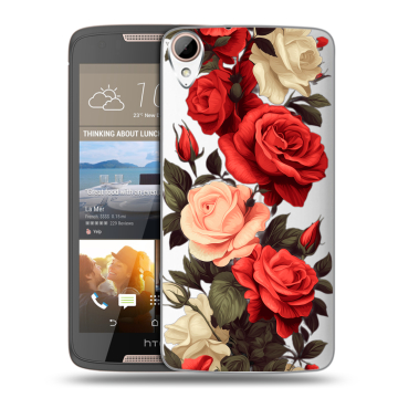 Силиконовый чехол на HTC Desire 828 с принтом Розы