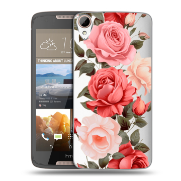 Силиконовый чехол на HTC Desire 828 с принтом Розы