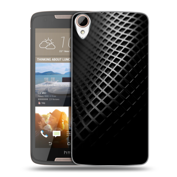 Силиконовый чехол на HTC Desire 828 с принтом Текстура металла