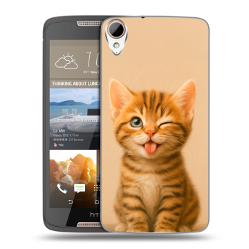 Силиконовый чехол на HTC Desire 828 с принтом котенок