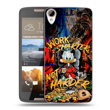 Силиконовый чехол на HTC Desire 828 с принтом Дональд Дак Деньги