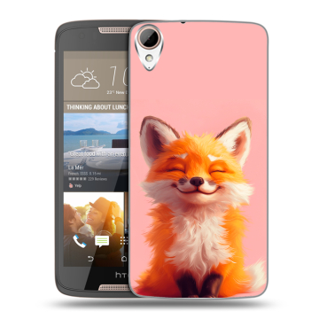 Силиконовый чехол на HTC Desire 828 с принтом милая лиса