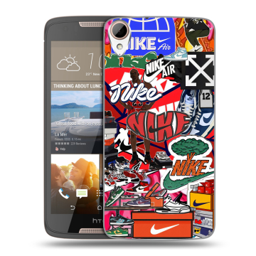 Силиконовый чехол на HTC Desire 828 с принтом Найк Nike яркий