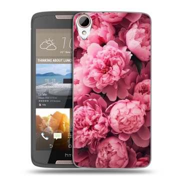 Силиконовый чехол на HTC Desire 828 с принтом цветы пионы