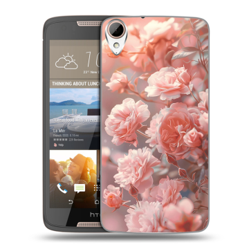 Силиконовый чехол на HTC Desire 828 с принтом Розовые розы