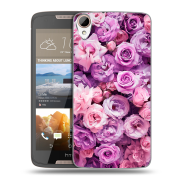 Силиконовый чехол на HTC Desire 828 с принтом лавандовые розы Силиконовый чехол на HTC Desire 828 с принтом лавандовые розы