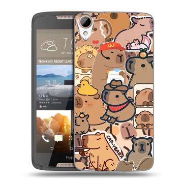 Силиконовый чехол на HTC Desire 828 с принтом капибара