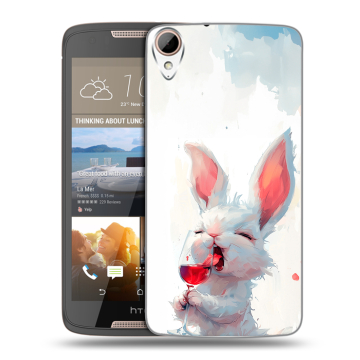 Силиконовый чехол на HTC Desire 828 с принтом кролик зайчик