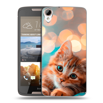 Силиконовый чехол на HTC Desire 828 с принтом котик